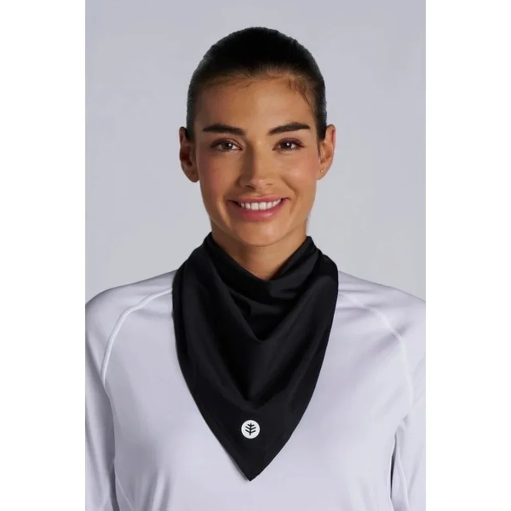 NWT Coolibar Virasana Performance Sun Grey White Stripe Bandana One Size OS